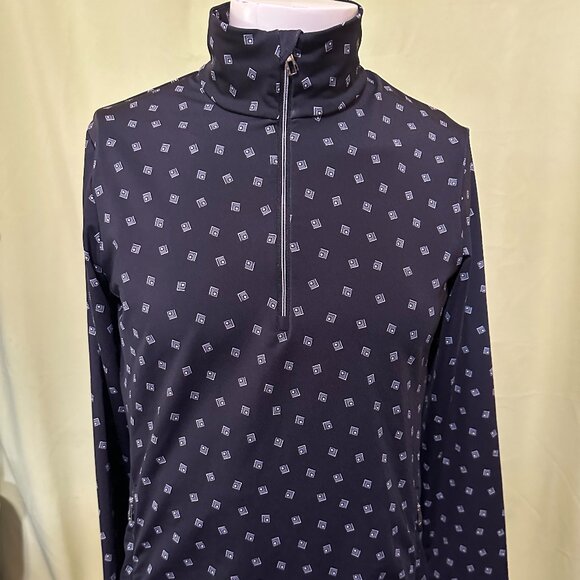 Ralph Lauren Jackets & Blazers - Ralph Lauren RLX Women's Black Geometric Design Long Sleeve Pull Over Large Poly